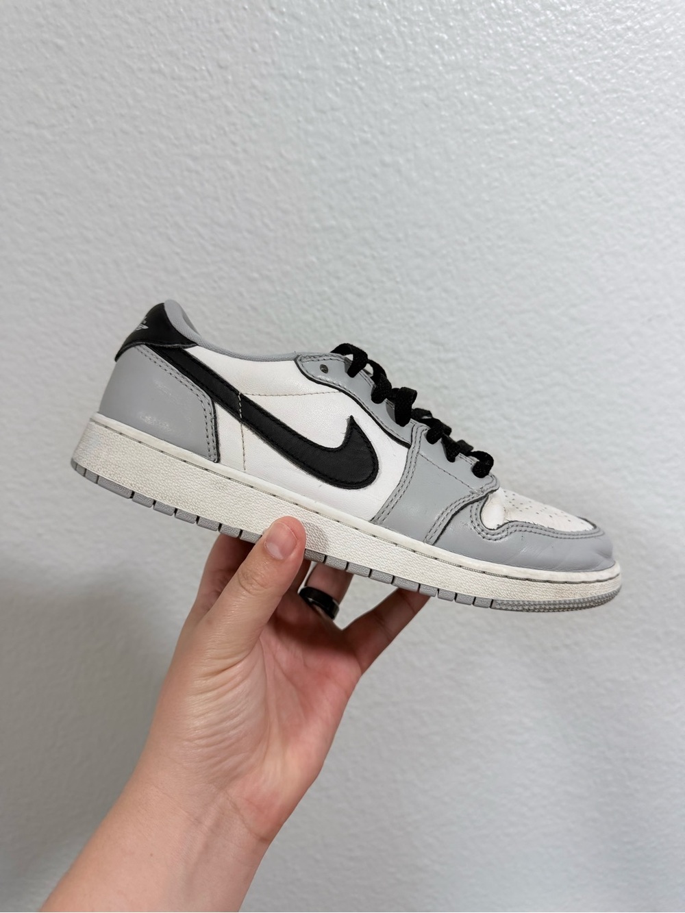 Nike Air Jordan 1 Low in White, Grey & Black